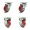 Service Caster 3.5 Inch Red Polyurethane Wheel Swivel Top Plate Caster Set with 2 Rigid SCC SCC-20S3514-PPUB-RED-2-R3514-2 - alternate 4